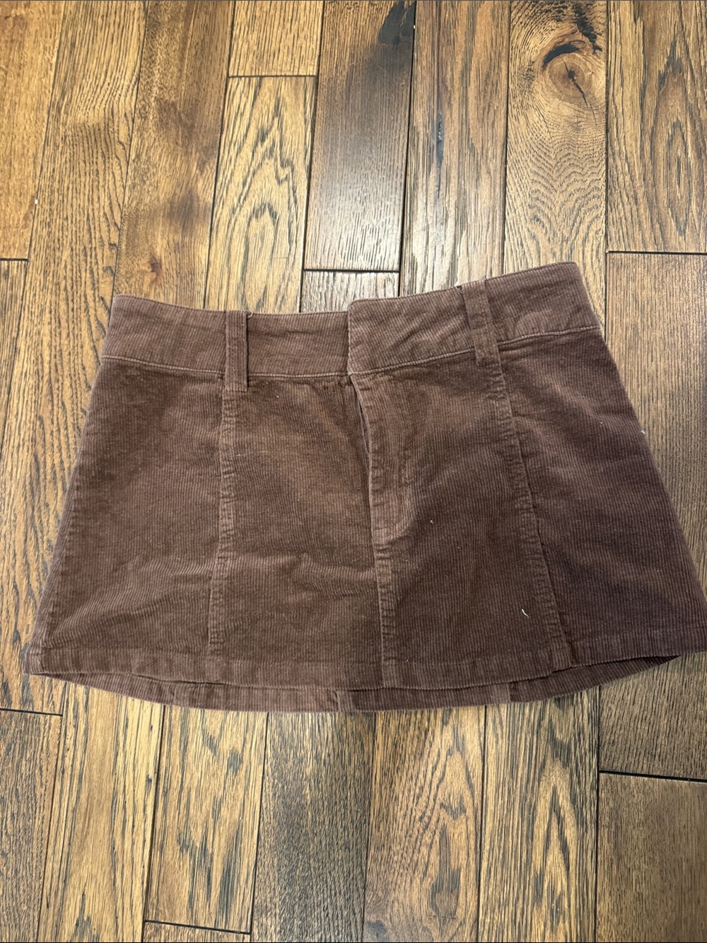 Classic Corduroy Mini Skirt in Chocolate Brown